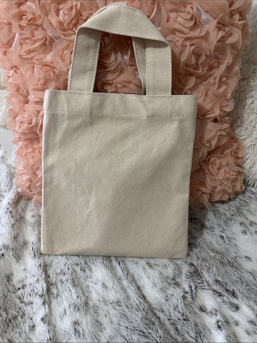 Beige Canvas Tote Bag with Colorful Graphic-with BONUS gift 🎁 - Picture 3 of 6